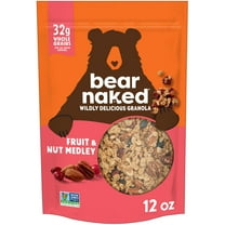 Bear Naked Granola Cereal, Whole Grain Granola, Breakfast Snacks, Fruit and Nut Medley, 12oz Bag (1 Bag)