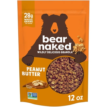 Bear Naked Peanut Butter Granola Cereal, Good Source of Fiber, Whole Grain Snacks, 12 oz
