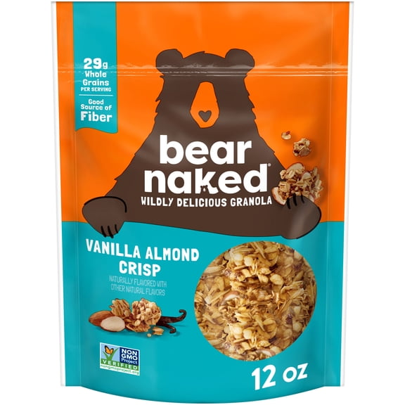 Bear Naked Vanilla Almond Crisp Granola Cereal, Good Source of Fiber, Whole Grain, 12 oz