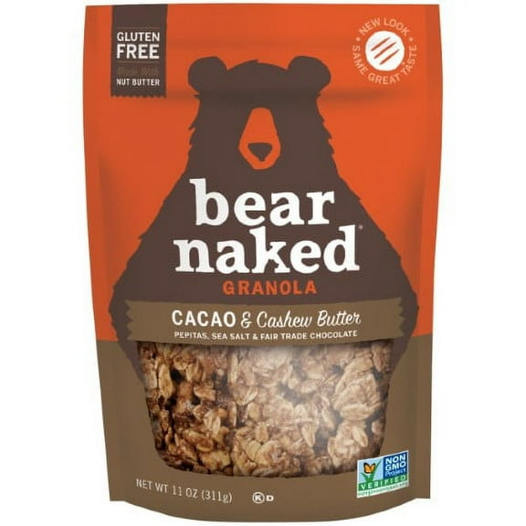 Bear Naked Soft Baked Granola Gluten Free Cacao Plus Cashew Butter 11 Oz (Pack of 8)