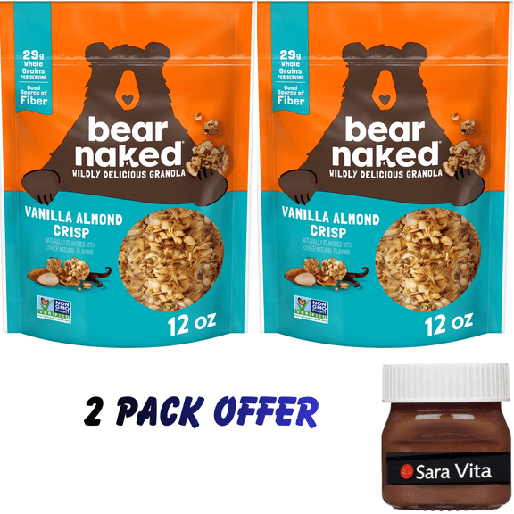 Bear Naked Vanilla Almond Crisp Granola Cereal, Good Source of Fiber, Whole Grain, 12 oz