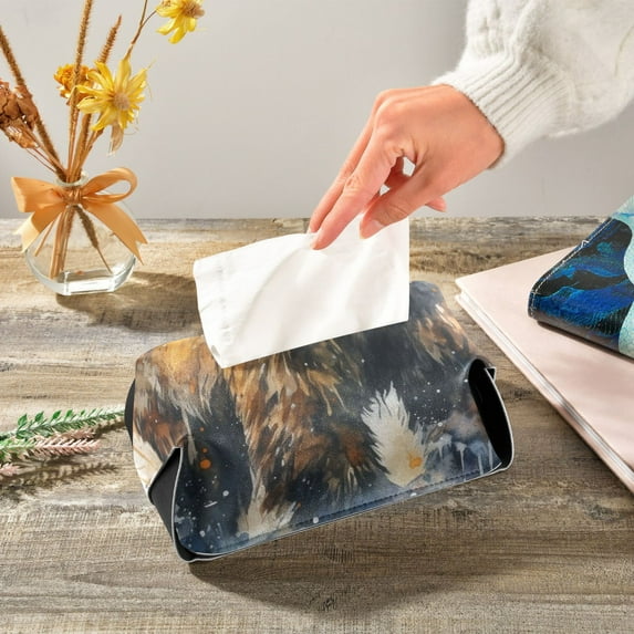 Bear Napkin Dispenser Leather Paper Napkins Holders Elegant Modern Fancy for Kitchen Dining Room Table Decor