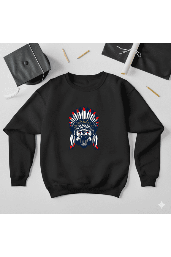 Bear Native Heritage Tribal Inspired Retro Forest Art Sweatshirt, up to size 5XL