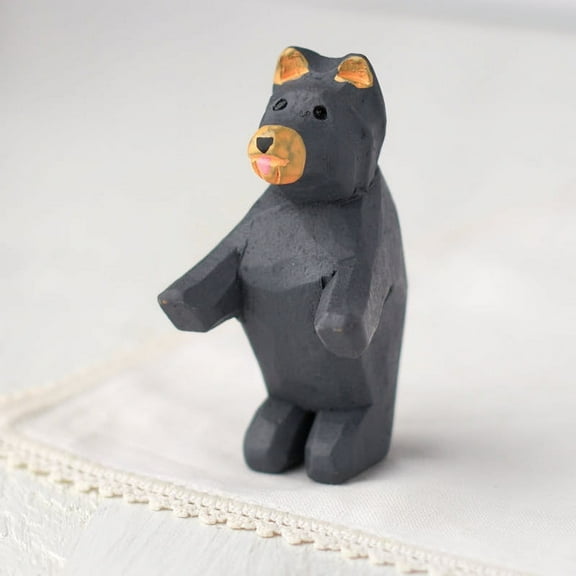 Bear Necessities: A Set of 6 Miniature Carved Wood Bears