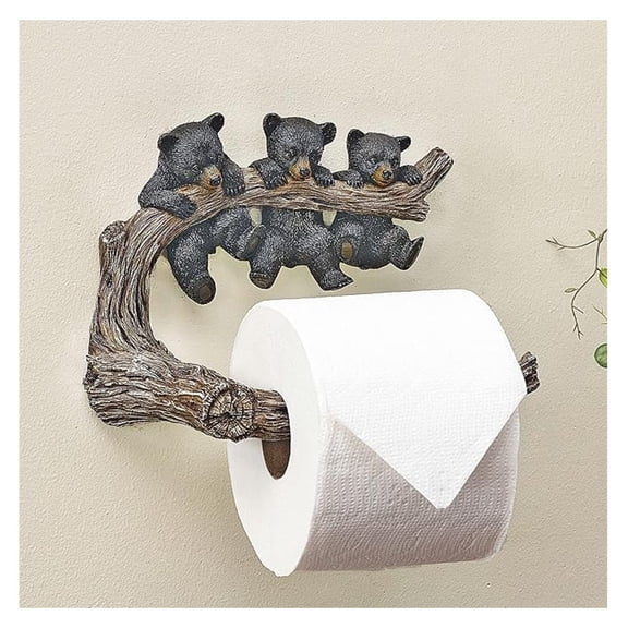 Bear Necessities Holder - Rustic Bathroom Wall Dcor for Cabin, , or Home, 8" W x 4" D x 6" H
