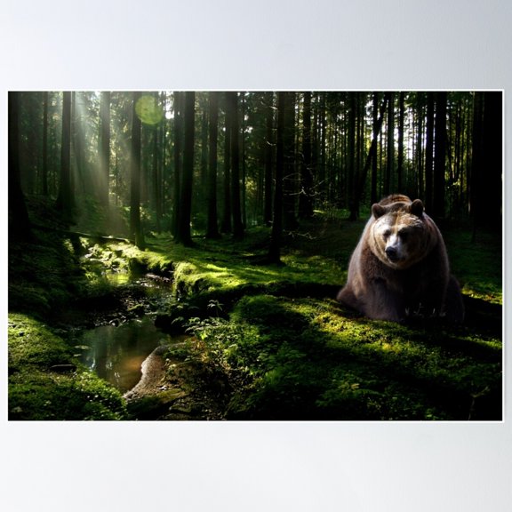 Bear Necessities Poster Wall Art, Modern Wall Decor For Living Room Bedroom, 8x12 UNFRAMED