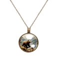 thumbnail image 1 of Bear Necklace Personalized Custom Photo Round Pendant Adjustable Stainless Steel Necklaces with Gift Box for Men Women Mothers Valentine's Jewelry Gift, 1 of 6