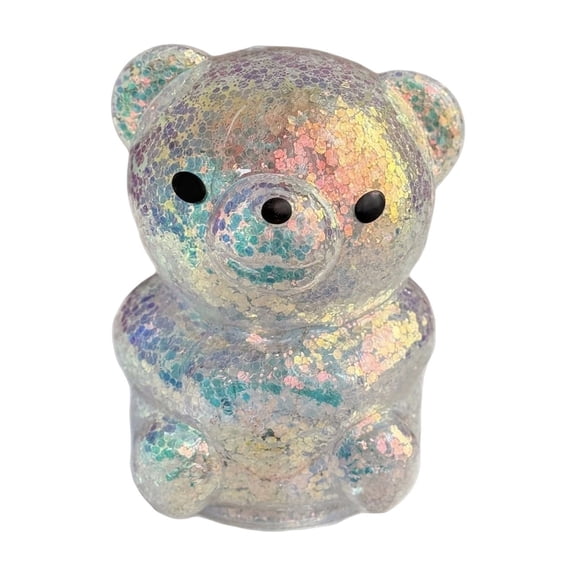 Bear Night Light Bedroom Bedside Ambient Lamp Decorative Lighting Gift Idea Starry Glitter Theme Portable LED Light Home Decor Ornament