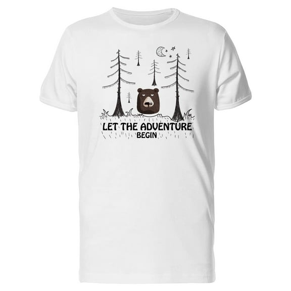Bear On The Forest And Quote T-Shirt Men -Image by Shutterstock, Male x-Large