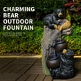 thumbnail image 1 of Bear Outdoor Water Fountain with LED Lights Cascading Fountains Outdoor for Patio Yard, 1 of 9