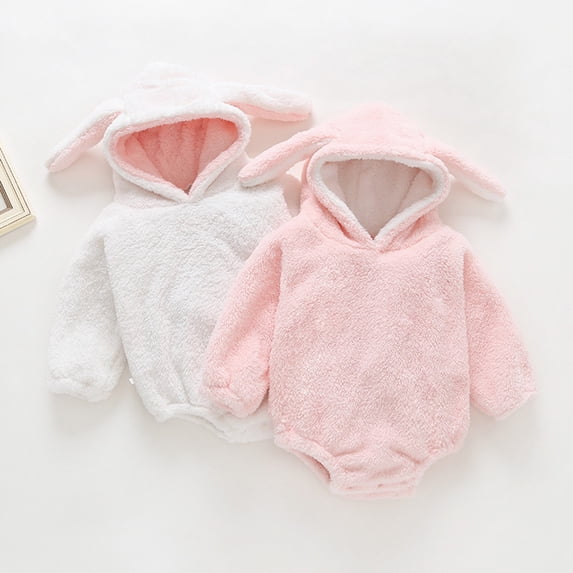 Bear Outfit With Footies Girls Boys Toddler Baby Boys Girls Color Cute Long Sleeves Ears Winter Keep Warm Jumpsuit Romper Pink 0 Months