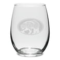 thumbnail image 1 of Bear Oval Swing 15 oz. Deep Etched Stemless Wine Glass, 1 of 1