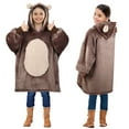 thumbnail image 1 of Bear Oversized Sherpa Hoodie Blanket Sweatshirt for Women, 1 of 7