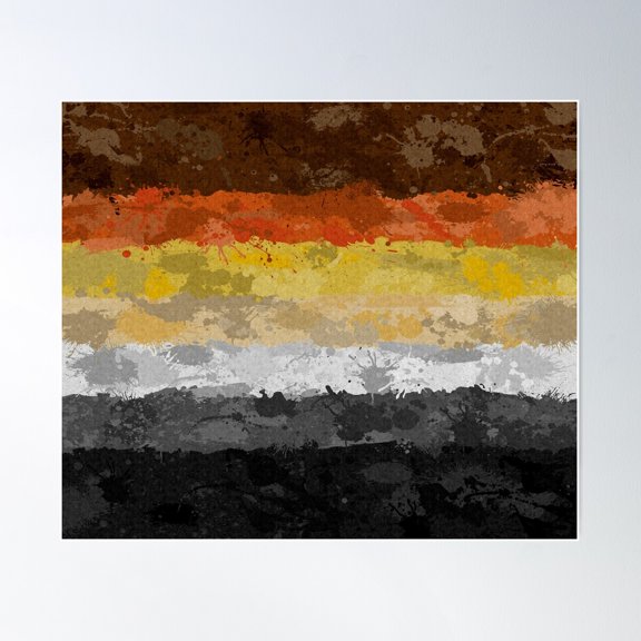 Bear Paint Splatter Flag Poster Wall Art, Modern Wall Decor For Living Room Bedroom, 8x12 UNFRAMED