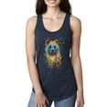 thumbnail image 1 of Bear Painting Splatter Abstract Art Animal Lover Ladies Racerback Tank Top, Navy, X-Large, 1 of 3