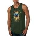 thumbnail image 1 of Bear Painting Splatter Abstract Art Animal Lover Mens Graphic Tank Top, Forest Green, X-Large, 1 of 3