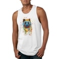 thumbnail image 1 of Bear Painting Splatter Abstract Art Animal Lover Mens Graphic Tank Top, White, Small, 1 of 3