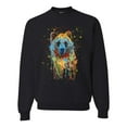 thumbnail image 1 of Bear Painting Splatter Abstract Art Animal Lover Unisex Crewneck Graphic Sweatshirt, Black, Large, 1 of 3