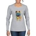 thumbnail image 1 of Bear Painting Splatter Abstract Art Animal Lover Womens Graphic Long Sleeve T-Shirt, Heather Grey, Small, 1 of 3