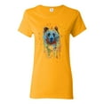 thumbnail image 1 of Bear Painting Splatter Abstract Art Animal Lover Womens Graphic T-Shirt, Gold, 2XL, 1 of 3
