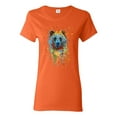 thumbnail image 1 of Bear Painting Splatter Abstract Art Animal Lover Womens Graphic T-Shirt, Orange, X-Large, 1 of 3