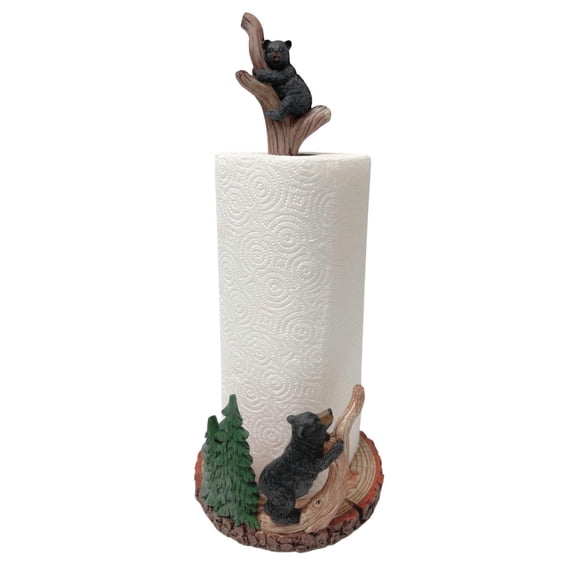 Bear Paper Towel Holder - Adorable Playful Bear on Tree Branch Design