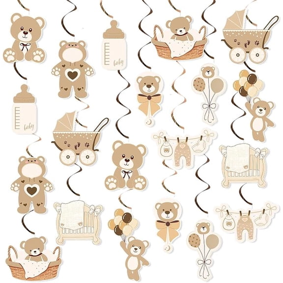 Bear Party Decorations Teddy Bear Theme Hanging Swirl Decorations for Baby Shower