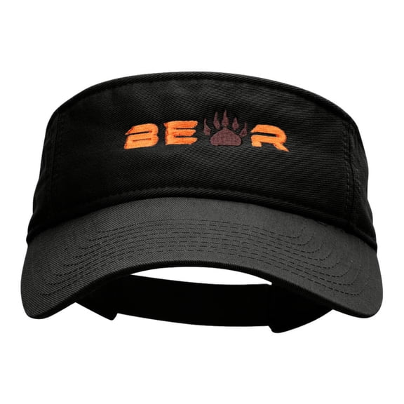 Bear Paw Embroidered Cotton Twill Visor - Black OSFM