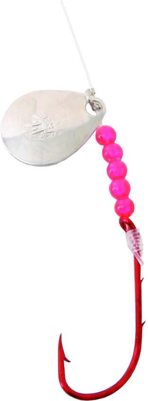 Bear Paw FNRBH-2 Flicker Snelled Hook, Size 2, Baitholder, Red, 12"