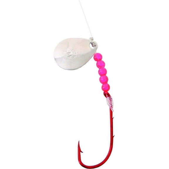 Bear Paw FNRBH-2 Flicker Snelled Hook, Size 2, Baitholder, Red, 12"