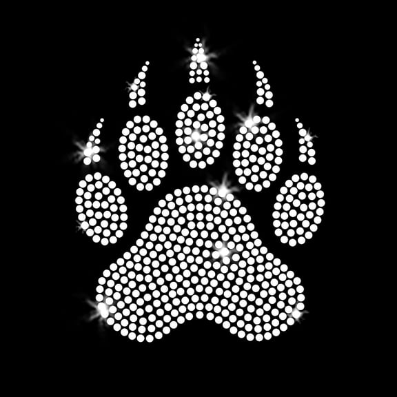 Bear Paw Iron-on Clear Rhinestone Transfer by JCS Rhinestones