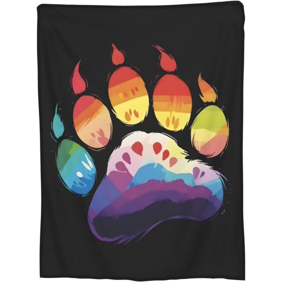 Bear Paw LGBT Bed Blanket LGBT Throw Blanket for Living Rooms Bedrooms A062 60"X50"