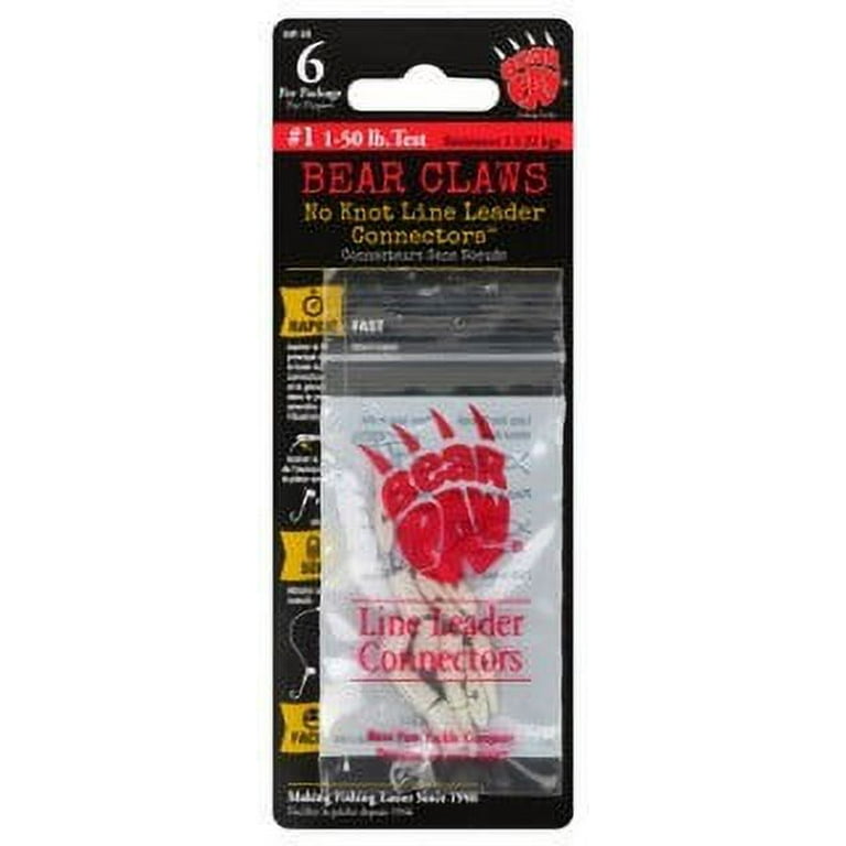 Bear Paw No Knot Line Leader Connectors Fishing Accessory, 50#, 6-pack