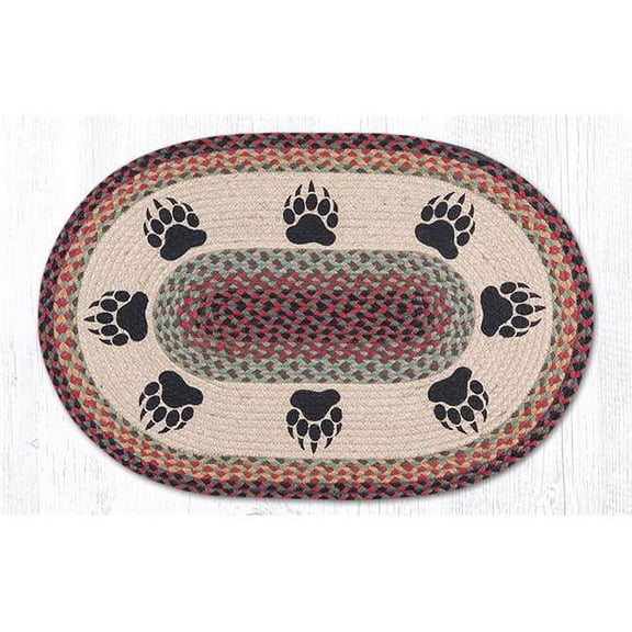 Bear Paw Oval Patch Rug, 20 x 30 in.