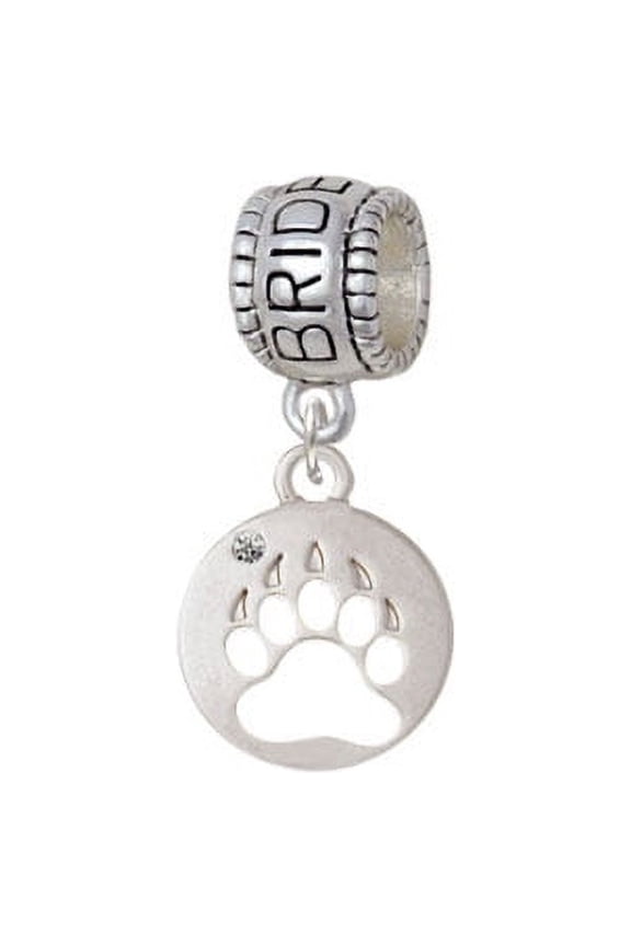 Bear Paw Silhouette - Bridesmaid Charm Bead