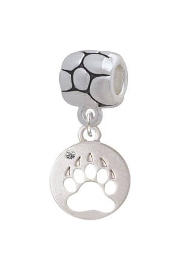 Bear Paw Silhouette - Pebble Charm Bead