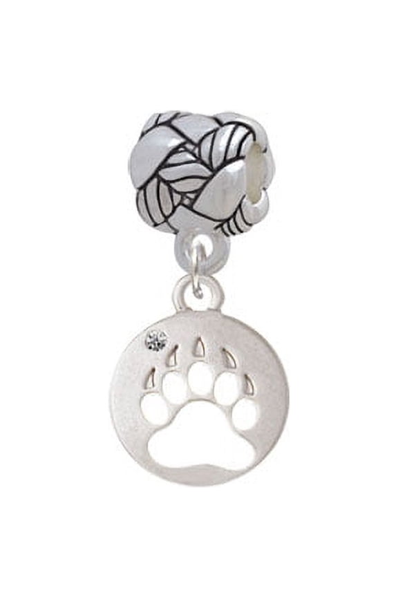 Bear Paw Silhouette - Woven Rope Charm Bead