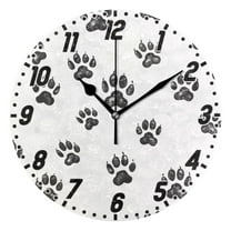 Bear Paw Wall Clock 9.8 inch Battery Operated Clocks Non-Ticking Silent for Bedroom Office Kitchen Living Room