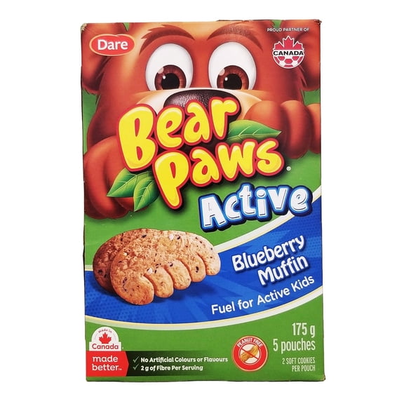 Bear Paws Active Blueberry Muffin Cookies Peanut Free 175 g (6.2 oz)