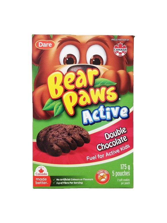 Bear Paws Active Double Chocolate Cookies Peanut Free 175 g (6.2 oz)