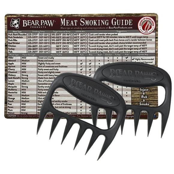 Bear Paws Meat Shredders - Includes Meat Smoking Guide Magnet
