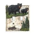 thumbnail image 1 of Pine Tree & Bear Double Toggle Switch Cover Wall Plate - Black Bear on Birch Double Switch Cover, Rustic Cabin Wall Plate, Lodge Style Woodland Home Décor, 1 of 7