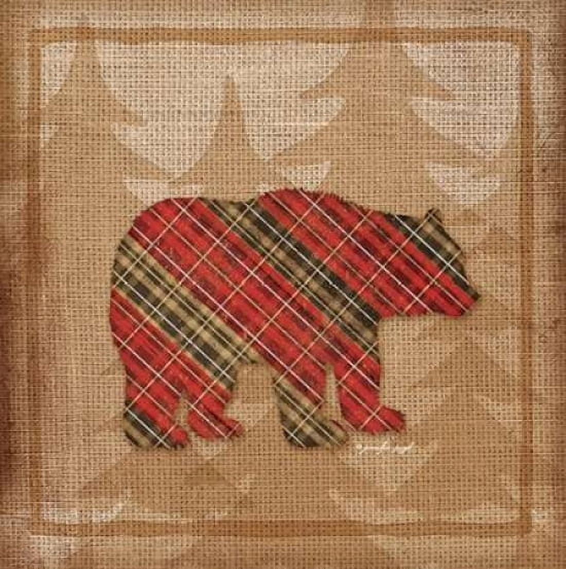 Bear Plaid Canvas Art - Jennifer Pugh (24 x 24)