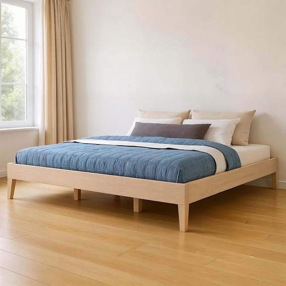 Bear Platform Bed (King), Oak Embossed Natural