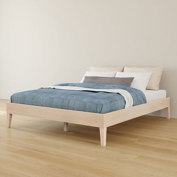 Bear Platform Bed (Queen), Oak Embossed Natural