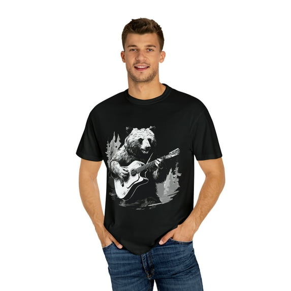 Bear Playing Guitar Comfort Colors Unisex T-Shirt