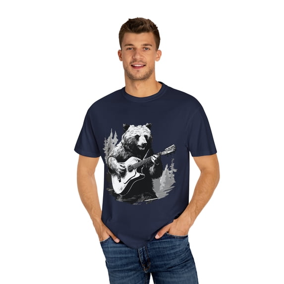 Bear Playing Guitar Comfort Colors T-Shirt