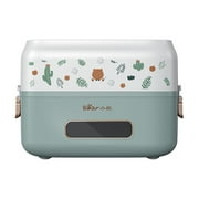 Bear Plug-in Electric Heated Lunch Box DFH-B15Q1, Multi-Functional Lunch Box with Keep Warm, Leak Proof & Freshness, Green, 1.5L