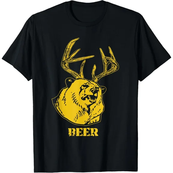 Bear Plus Deer Equals Fun Hunting Humor Outdoors Enthusiast Unisex T-Shirt, up to size 5XL