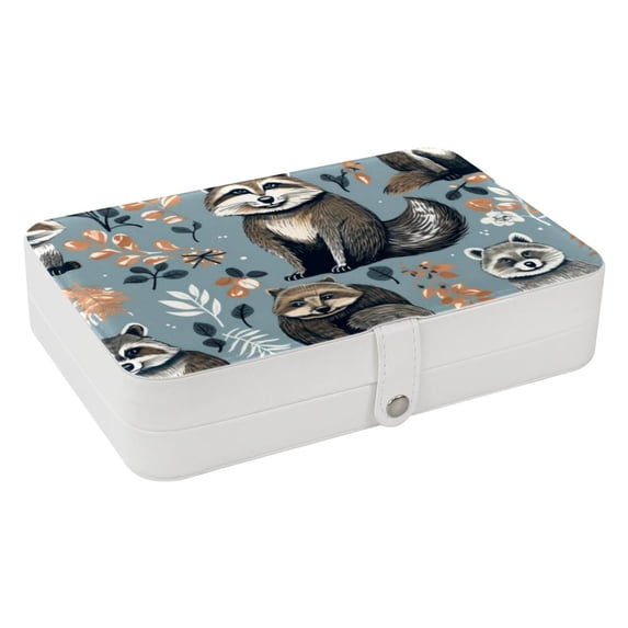 Bear Portable PU Leather Necklace Organizer Box with Removable Compartment, Earring Holder, and Jewelry Display